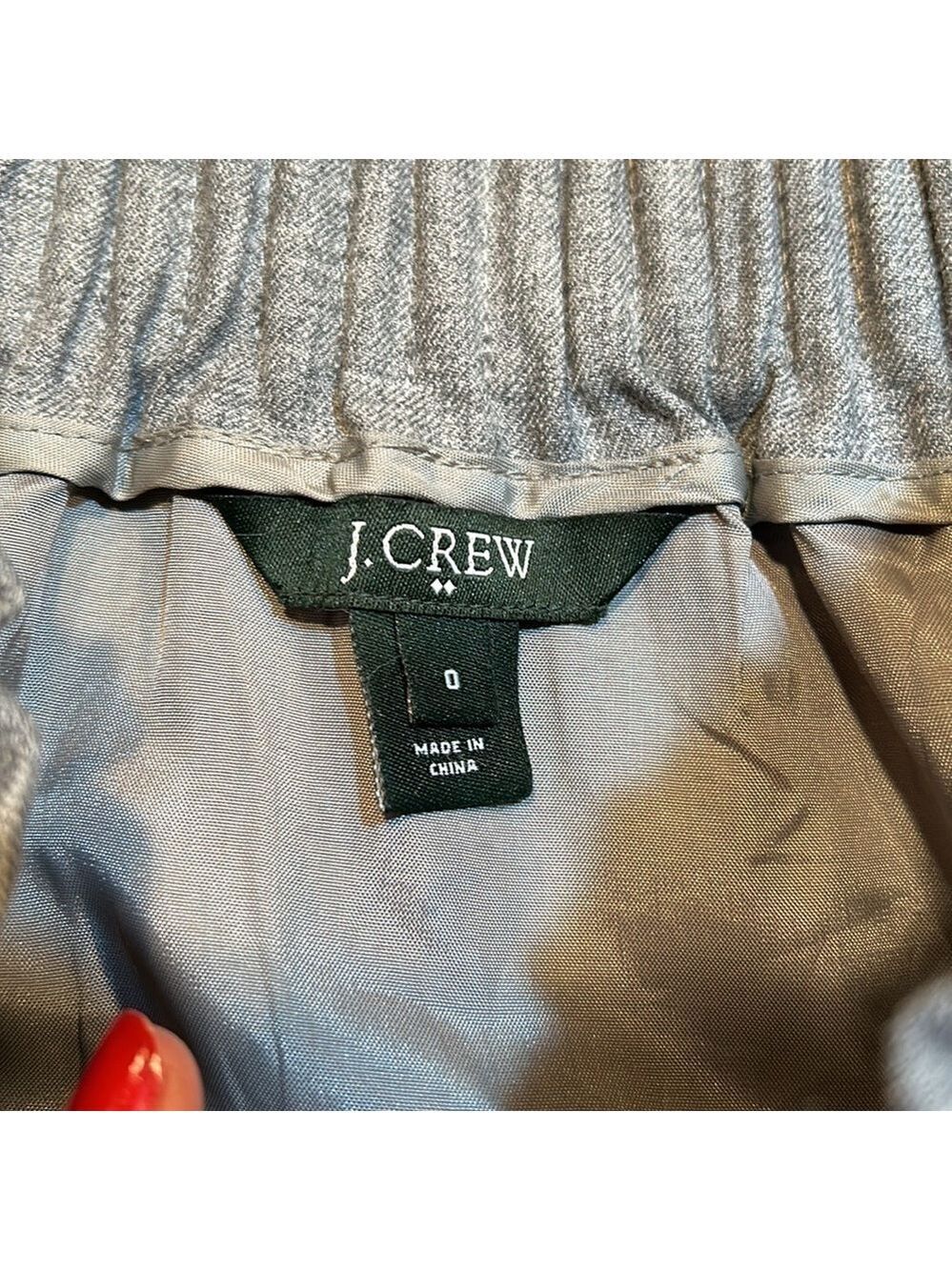 J. CREW Factory Gray Wool Skirt w/ Ruffle Elastic Waist & Front Pockets Size 0 - Picture 5 of 7